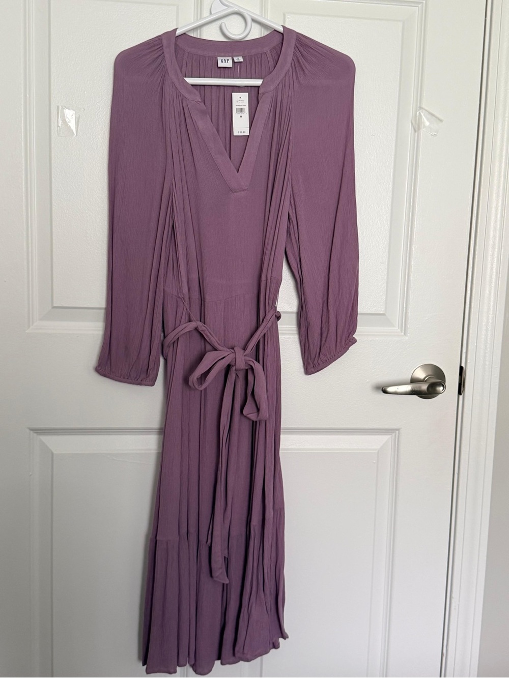 GAP Mauve Maxi Dress with Waist Tie